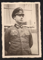 Photo Militaria Soldat Allemand Seconde Guerre Mondiale WW2 Uniforme Casquette Wehrmacht 6,2x9 Cm - Guerre, Militaire