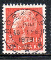DANEMARK DANMARK DENMARK DANIMARCA 1974 1981 1978 QUEEN MARGRETHE 110o USED USATO OBLITERE' - Used Stamps