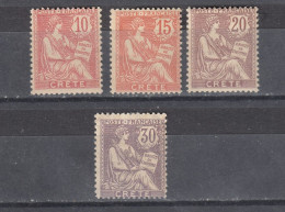 Crete 1902 - Definitives10-30c Range, MH (e-517) - Unused Stamps