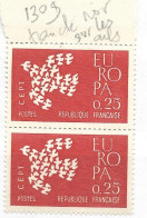FRANCE N° 1361 0.25 ROUGE TYPE EUROPA OISEAU VOLANT TRAIT NOIR SUR LES AILES NEUF SANS CHARNIERE - Unused Stamps