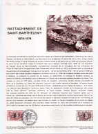 - Document Premier Jour LE RATTACHEMENT DE SAINT-BARTHELEMY 19.1.1978 - - Documents Of Postal Services