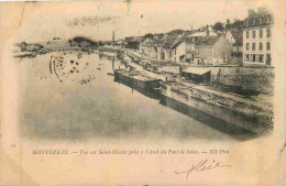 77 - Montereau - Vue Sur Saint Nicolas Prise à L'Aval Du Pont De Seine - Péniches - Précurseur - CPA - Oblitération De 1 - Montereau