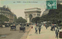 75 - Paris 16 - Avenue Du Bois De Boulogne - Animée - Colorisée - CPA - Oblitération Ronde De 1908 - Voir Scans Recto-Ve - Distretto: 16