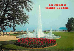 74 - Thonon Les Bains - Les Jardins - Les Jets D'eau - Fleurs - Flamme Postale - CPM - Voir Scans Recto-Verso - Thonon-les-Bains