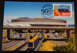 France  2024 Carte Postale 1er Jour  " 50 ANS AÉROPORT PARIS-CHARLES DE GAULLE " - 2020-…