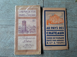 2 Guides Touristiques Chemin De Fer Paris Orléans Au Pays Des Chateaux De La Loire Robida - Tourism Brochures