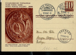 Carte Illustrée Neuve N° 161 Vue: Viel écusson Postal Bâlois  - Obl. BAD RAGAZ 18/08/1942 - Ganzsachen