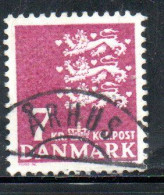 DANEMARK DANMARK DENMARK DANIMARCA 1972 1978 1978 SMALL STATE SEAL 7k USED USATO OBLITERE' - Used Stamps