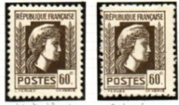 FRANCE    -   1944 .  Y&T N° 634 *.  6 Barré Sur 1er Timbre  / Points Blancs - Unused Stamps