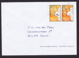 Netherlands: Cover, 2003, 2 Stamps, Wedding, Marriage, Love, 1x Dual Currency Euro-Guilder, 1x Euro Only (traces Of Use) - Cartas & Documentos