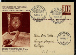 Carte Illustrée Neuve N° 161. Vue: 02 - Documents De La Poste Des Fischer - Obl. WEGGIS 15/08/1942 - Entiers Postaux