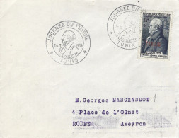 Tunisia Tunisie 1954 Tunis Antoine-Marie Chamans Count De La Vallette Directeur French Post Overprint FDC Cover - Lettres & Documents