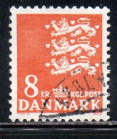 DANEMARK DANMARK DENMARK DANIMARCA 1979 1982 SMALL STATE SEAL 8k USED USATO OBLITERE' - Used Stamps