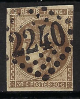 FRANCE Classique, B Obl. GC Des Villes Sur TP Isolés: GC 2240 (Marseille,1) Sur Y&T 47, Forte Cote - 1870 Bordeaux Printing