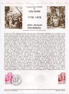 - Document Premier Jour VOLTAIRE Et ROUSSEAU 1778-1978 - - Other & Unclassified