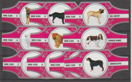 Reeks 2431  Honden      1-10      ,10   Stuks Compleet      , Sigarenbanden Vitolas , Etiquette - Sigarenbandjes