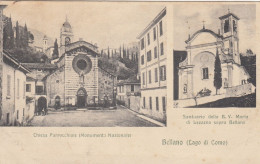 BELLANO-COMO-LAGO DI COMO-CHIESA PARROCCHIALE-SANTUARIO  DELLA B. V MARIA -CARTOLINA VIAGGIATA IL 17-8-1910 - Como