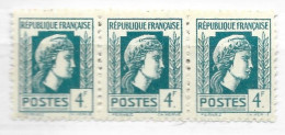 FRANCE N° 643 4F BLEU CLAIR TYPE MARIANNE DE DULAC SANS LL AVA?T FERNEZ TENANT ANORMAL  NEUF SANS CHARNIERE - Unused Stamps