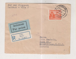 YUGOSLAVIA CELJE1936  Registered Airmail Cover To Austria - Briefe U. Dokumente
