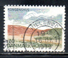 DANEMARK DANMARK DENMARK DANIMARCA 1978 LANDSCAPES CENTRAL JUTLAND KONGENSHUS MEMORIAL PARK 70o USED USATO OBLITERE' - Oblitérés