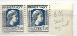 FRANCE N°639 1F50 BLEU TYPE MARIANNE DE DULAC SANS SIGNATURE NEUF SANS CHARNIERE - Unused Stamps