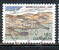 DANEMARK DANMARK DENMARK DANIMARCA 1978 LANDSCAPES CENTRAL JUTLAND LIGNITE FIELDS  SOBY 150o USED USATO OBLITERE' - Gebraucht