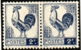 FRANCE    -   1944 .  Y&T N° 640a *.    2 Retouché Tenant à Normal - Unused Stamps