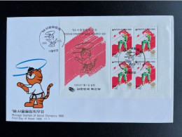 SOUTH KOREA 1986 FDC OLYMPIC GAMES SEOUL JUDO MI BL 525 - Korea (Zuid)