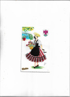Carte Postale Brodée Fanta C.A.P. Avec Blason De L'artiste Héraldiste Robert Louis - Bestickt