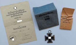 Eisernes Kreuz 2.Klasse 1939 Mit Urkunde Und Tüten - 1939-45