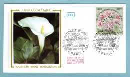 FDC France 1977 - Société Nationale D'horticulture YT 1930 - Paris - 1970-1979