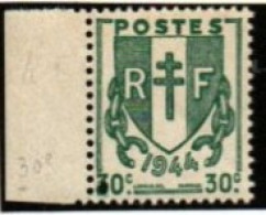 FRANCE    -   1945 .  Y&T N° 671 *.  Le  3  Est Bouché - Nuevos