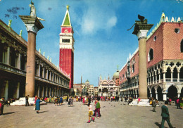 VENEZIA, VENETO, ST. MARC SQUARE, ARCHITECTURE, TOWER, STATUE, ITALY, POSTCARD - Venezia (Venice)