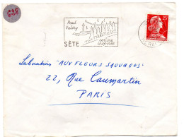 ECRIVAIN / PAUL VALERY = 34 SETE 1960 =  FLAMME Non Codée = SECAP Illustrée Cimetière Marin 'COLLINE INSPIREE' - Mechanical Postmarks (Advertisement)