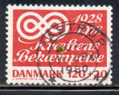 DANEMARK DANMARK DENMARK DANIMARCA 1978 DANISH ANTI-CANCER CAMPAIGN 120 + 20o USED USATO OBLITERE' - Used Stamps