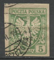 Pologne - Poland - Polen 1919 Y&T N°138 - Michel N°56 (o) - 5h Aigle National - Gebruikt