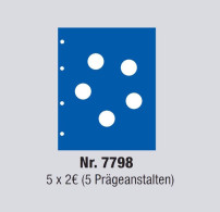 Safe Neutrales Ergänzungsblatt 5 X 2 Euro Für TOPset-Album Nr. 7798 Neu - Materiale