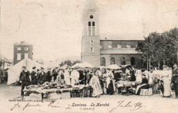 Tamines  Le Marché Super Animée Voyagé En 1904 - Sambreville
