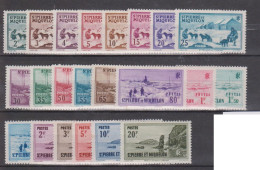 St Pierre Et Miquelon N° 167 à 188 Avec Charnières - Unused Stamps