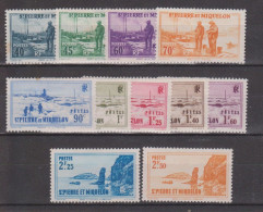 St Pierre Et Miquelon N° 196 à 206 Avec Charnières - Unused Stamps