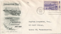 USA, Jun 3 1950, Kansas City Missouri, Centennial 1850-1950 - 1941-1950