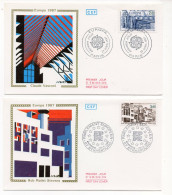 FDC France 1987 - Europa 1987 Claude Vasconi, Rob Mallet Stevens - YT 2471 & 2472 - 67 Strasbourg & Paris - 1980-1989