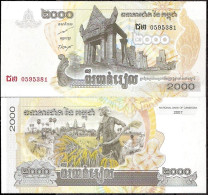 KAMBODSCHA, CAMBODIA, CAMBOYA - 2000 RIELS 2007 - SIN CIRCULAR - UNZIRKULIERT - - Cambogia