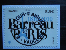 508 Bicentenaire Du Barreau De Paris De 2010 Oblitéré Avec Cachet Rond ***** - Oblitérés