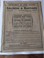 SALMON & RAFFARD à PARIS - Catalogue De 1935 - Éclairage Portatif Et Cycles  / Fumeurs / Coutellerie / - 20 Vues - Materiale E Accessori