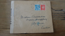 Enveloppe Censure, Nogaro Pour Avignon 1944 ................ Boite-1 ........... 585 - 1921-1960: Période Moderne