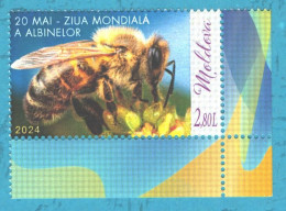 Moldova , 2024 , World Bee Day , Personal Stamp, MNH - Moldavie