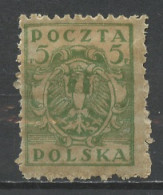 Pologne - Poland - Polen 1919 Y&T N°160 - Michel N°102 * - 5f Aigle National - Unused Stamps