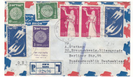 Israël - Lettre Recom De 1952 - Oblit Haifa - Exp Vers Braunschweig - Monnaies - - Brieven En Documenten