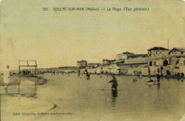 SOULAC SUR MER (Medoc) La Plage (Vue Générale ) Colorisée Toilée RV - Soulac-sur-Mer